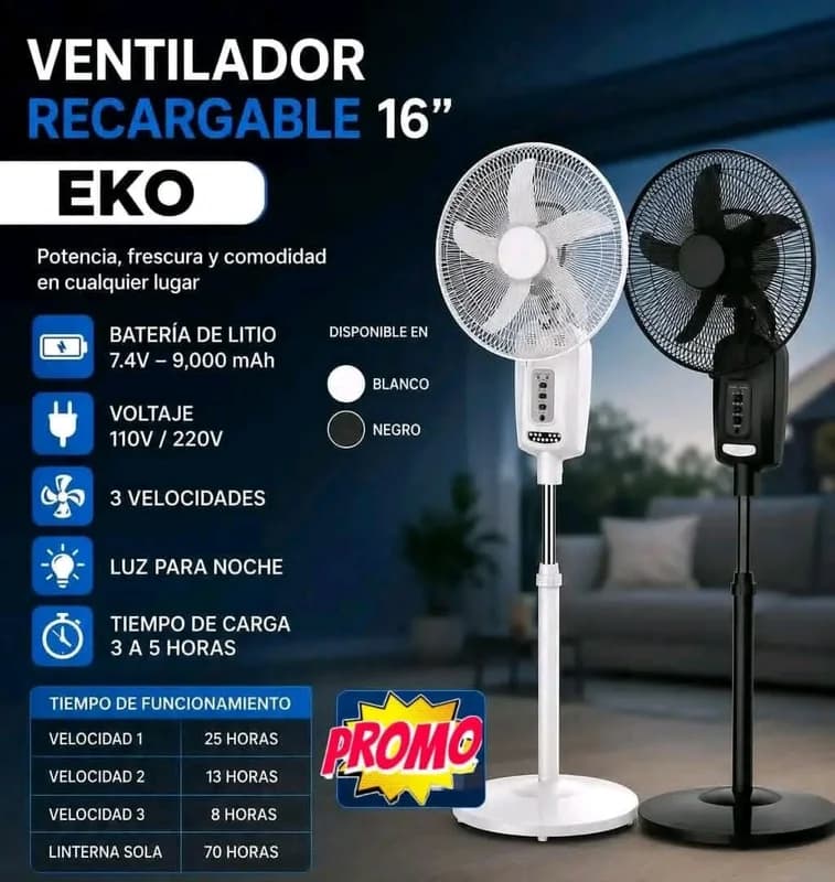 Ventiladores recargables EKO